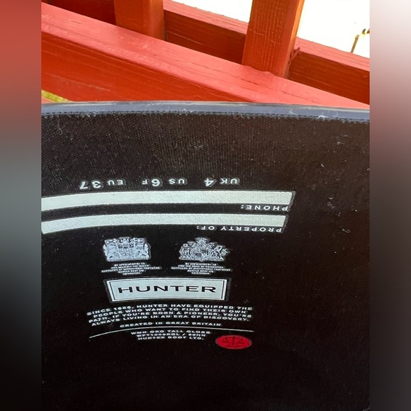 Hunter Original Tall  GLOSS Rain Boots BLACK SIZE US 6/UK 4 - Picture 7 of 8